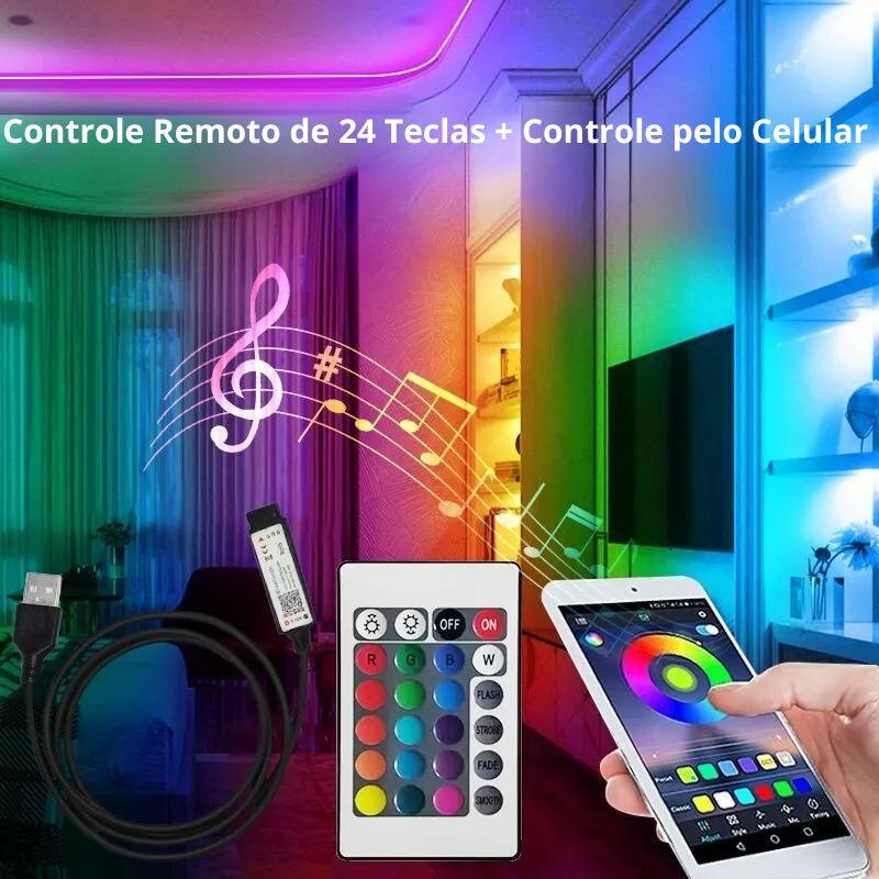 Kit Fita Led RGB + Controle Remoto