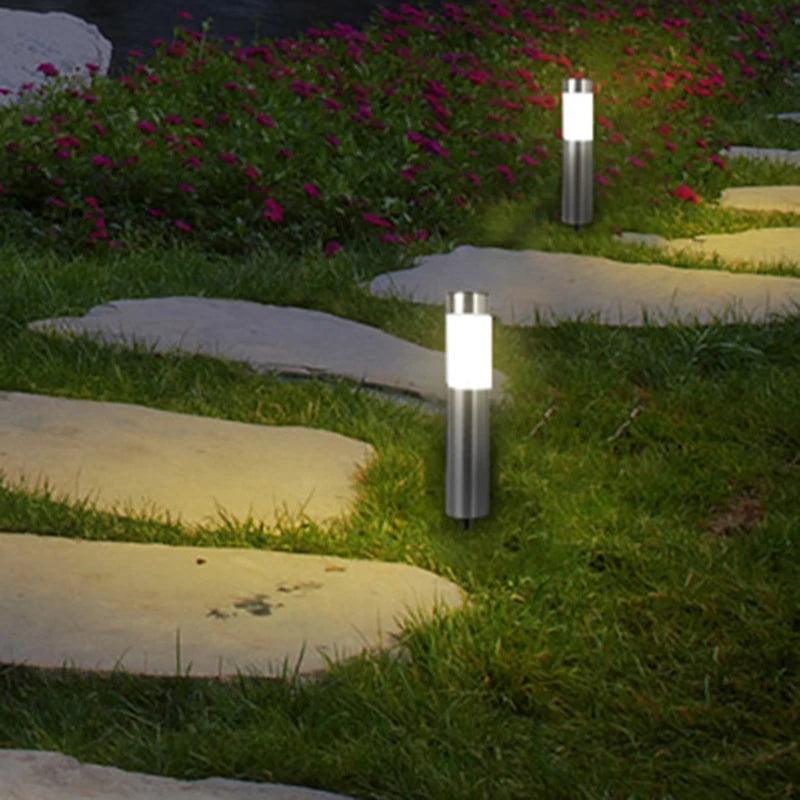 Luminária Solar de Jardim em Aço Inoxidável