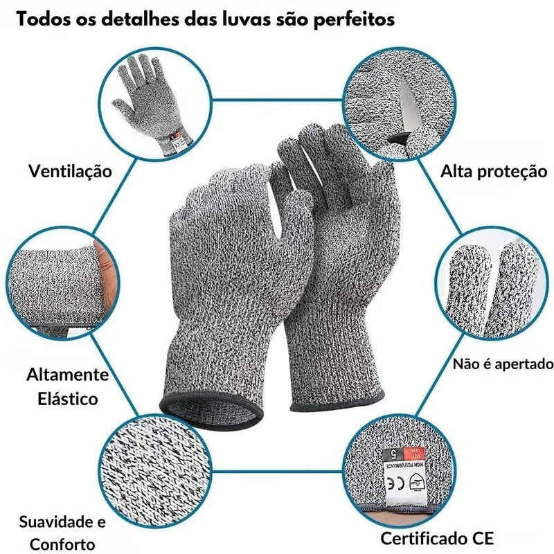 Luvas de Proteção Anti-Corte de Alta Resistência